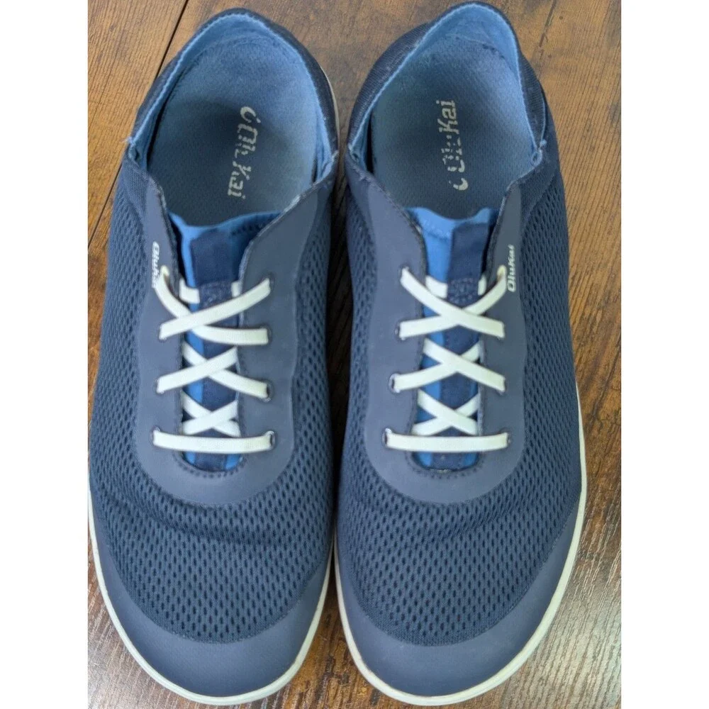 OluKai Shoes Mens US Size 13 EU 46 Moku Pae Blue Mesh Sneakers Lightweight